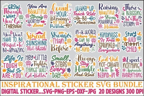 Download Inspirational Sticker SVG Bundle - Inspirational sticker Collection