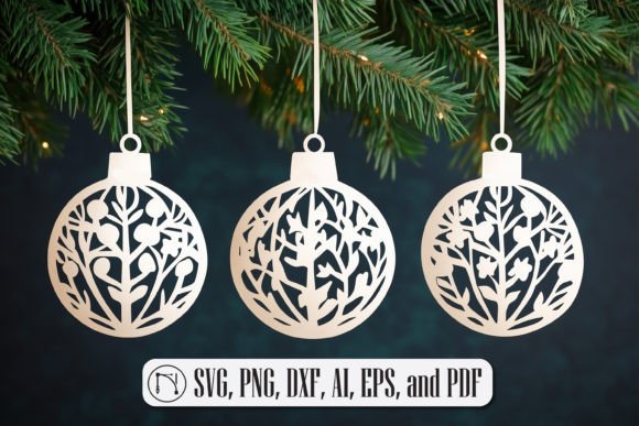 Download Paper-Cut Christmas Balls SVG Cut File - Premium Resources