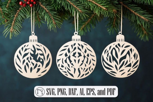 Download Paper-Cut Christmas Balls SVG Cut File - Premium Resources