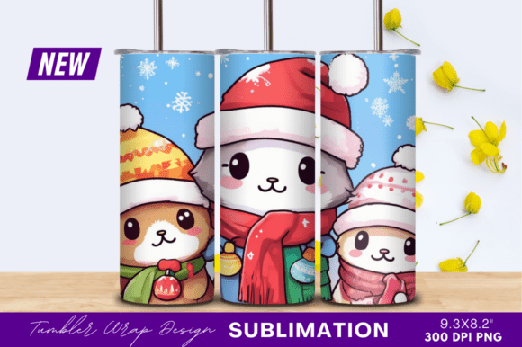 Download Christmas Animals Cute Tumbler - Premium Bundle