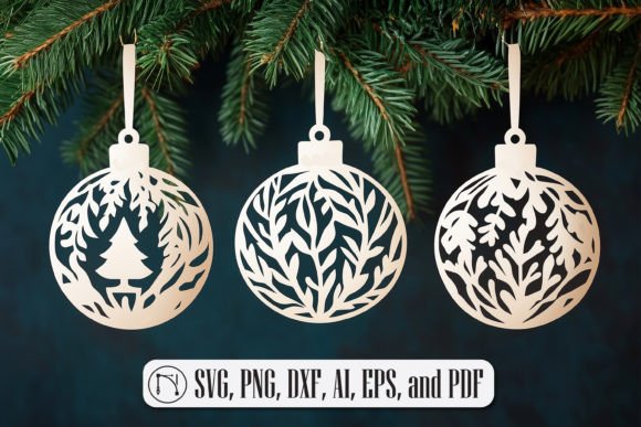 Download Paper-Cut Christmas Balls SVG Cut File - Premium Resources