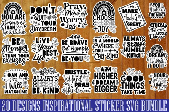 Download Inspirational Sticker SVG Bundle - Inspirational sticker Collection
